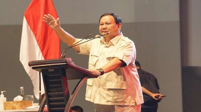 Prabowo Subianto di acara Relawan Prabu bersama Budiman Sudjatmiko di Semarang